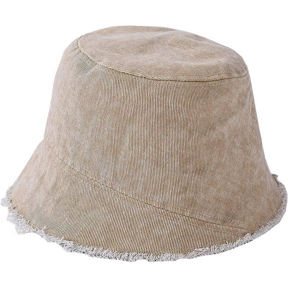 LinYooLi Women Washed Cotton Denim Bucket Hat UV Sun Protection Travel Summer Beach Hat