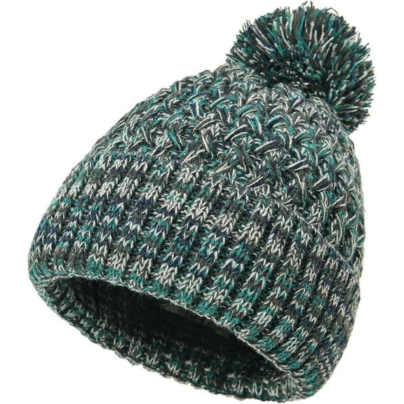 LinYooLi Women Winter Knitted Beanie Hat Pompom Colorful Knit Cap Warm Skull Cap