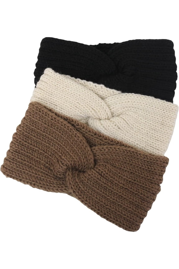 Women's 3 Piece Twist Knotted Boho Headband Hair Bands