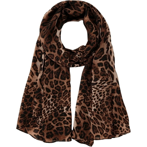 LinYooLi Women's Boho Leopard Cheetah Print Scarf Headband Wrap Scarves Shawl