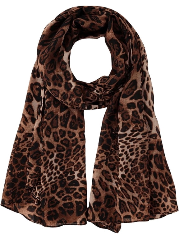 Women's Boho Leopard Cheetah Print Scarf Headband Wrap Scarves Shawl
