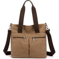 thumbnail image 1 of LinYooLi Women's Canvas Tote Purses Multi-pocket Handbags Large Work Travel Shoulder Crossbody Bag, 1 of 7
