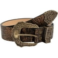 thumbnail image 1 of LinYooLi Women's Carved Pattern Leopard Print PU Leather Wide Buckle Belt, 1 of 7