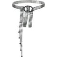 thumbnail image 1 of LinYooLi Women's Dress Belts with Full Rhinestone,Double O-Ring Sparkle Chain Waistband Belt, 1 of 4