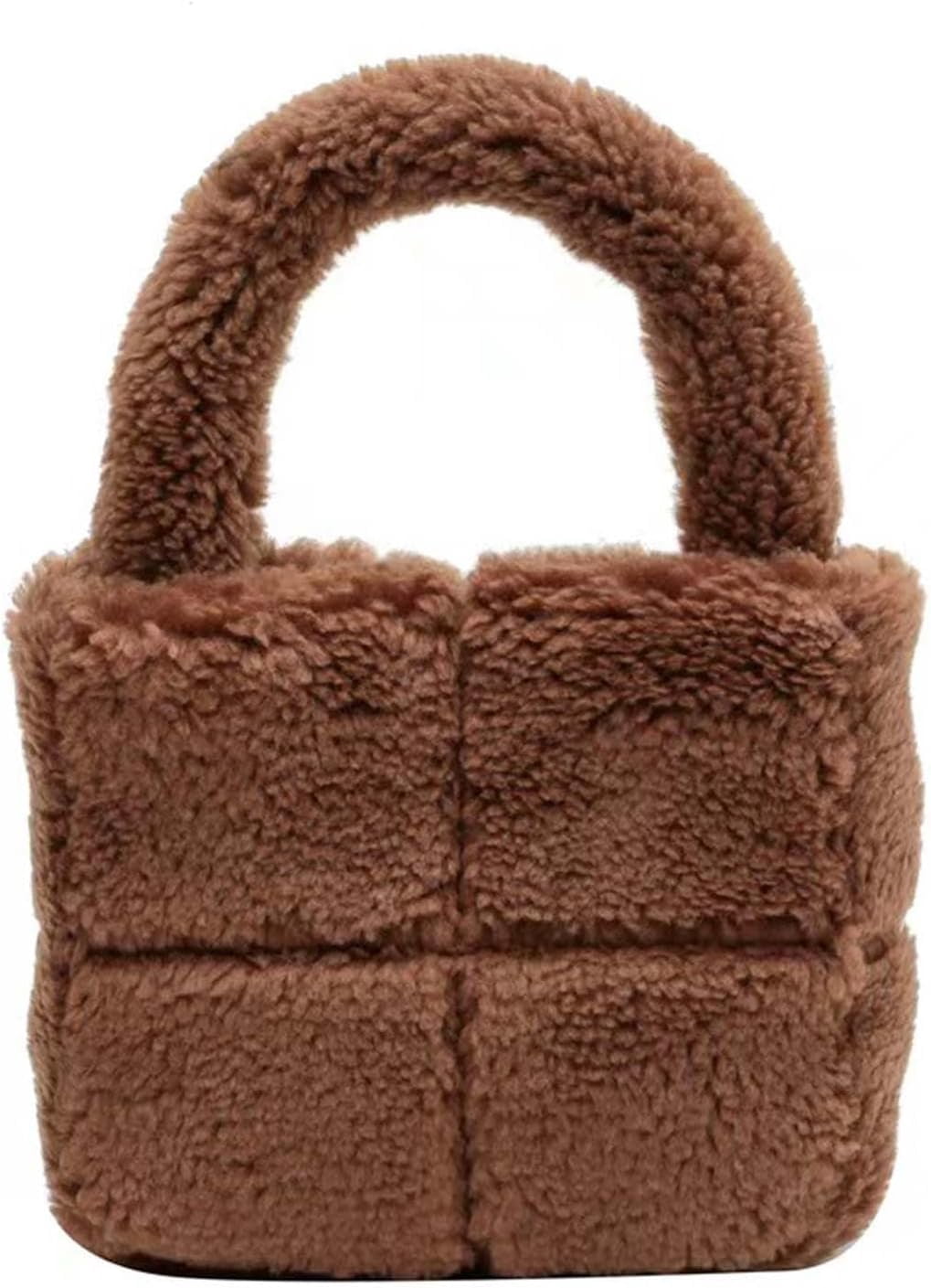 CATCHY & CRAFTY Fuzzy Sherpa Tote Bag For Women - Plush Hobo Shoulder Bag, Cozy Fleece, Spacious Interior