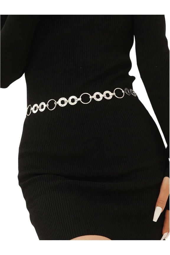 Women's Hollow Out Circle Shape Waist Belt Wedding Sash for Dress