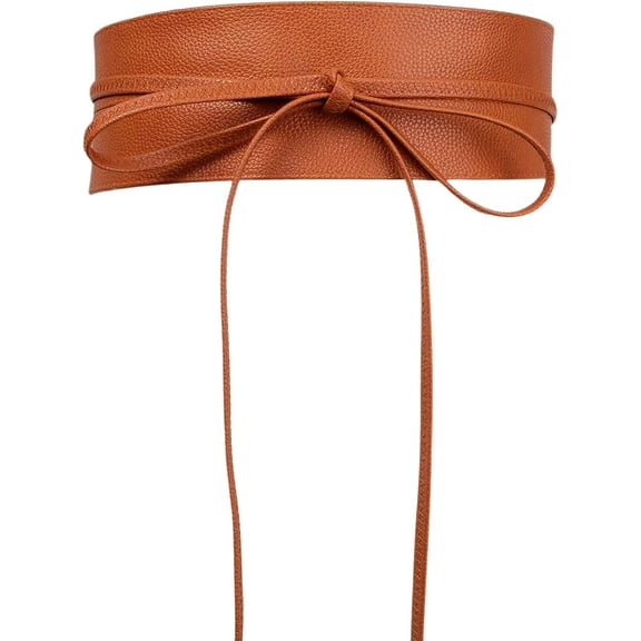 LinYooLi Women's Plus Size PU Leather Wide Cinch Belt Wideband Bow Knot Belt