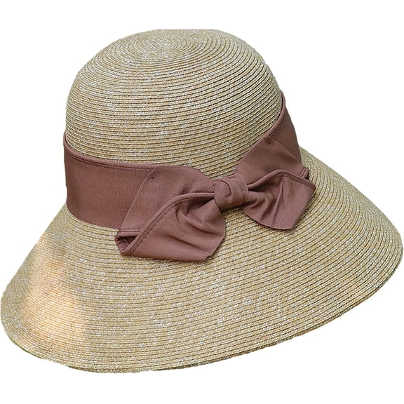 LinYooLi Women's Straw Sun Hats UV Protection Large Wide Brim Summer Beach Hats Foldable Packable Adjustable for Travel