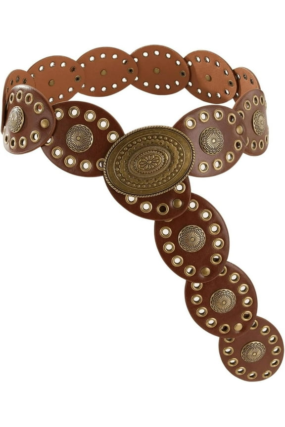 Women's Western Style Chunky Belt Wide Disco Belt Circle Y2k Belts