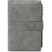 LinYooLi Women's small wallet Leather Bifold RFID blocking Passport Holder with zipper