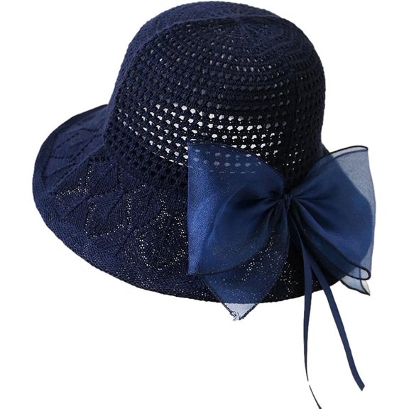 LinYooLi Womens Breathable Wide Brim Foldable Sun Protection Bow Bucket Hat Cap