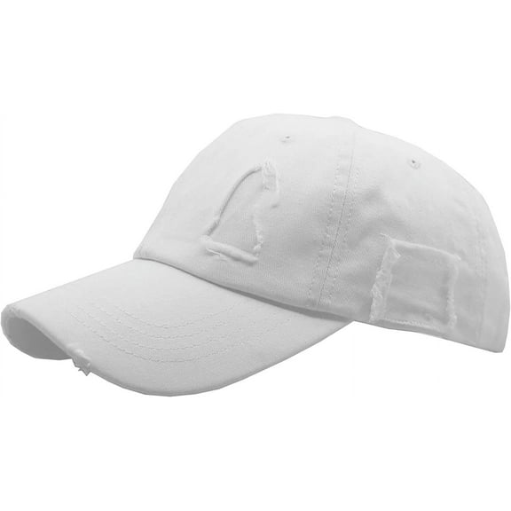LinYooLi Womens Men Washed Distressed Cotton Ponytail Baseball Cap Adjustable Trucker Dad Hats 56-58CM Fit for 22-22.83"
