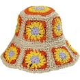 thumbnail image 1 of LinYooLi Womens Straw Sun Hat Floral Woven Bucket Hat Y2k Aesthetic Accessories Foldable Floppy Boho Beach Cap Cute Preppy Stuff, 1 of 8