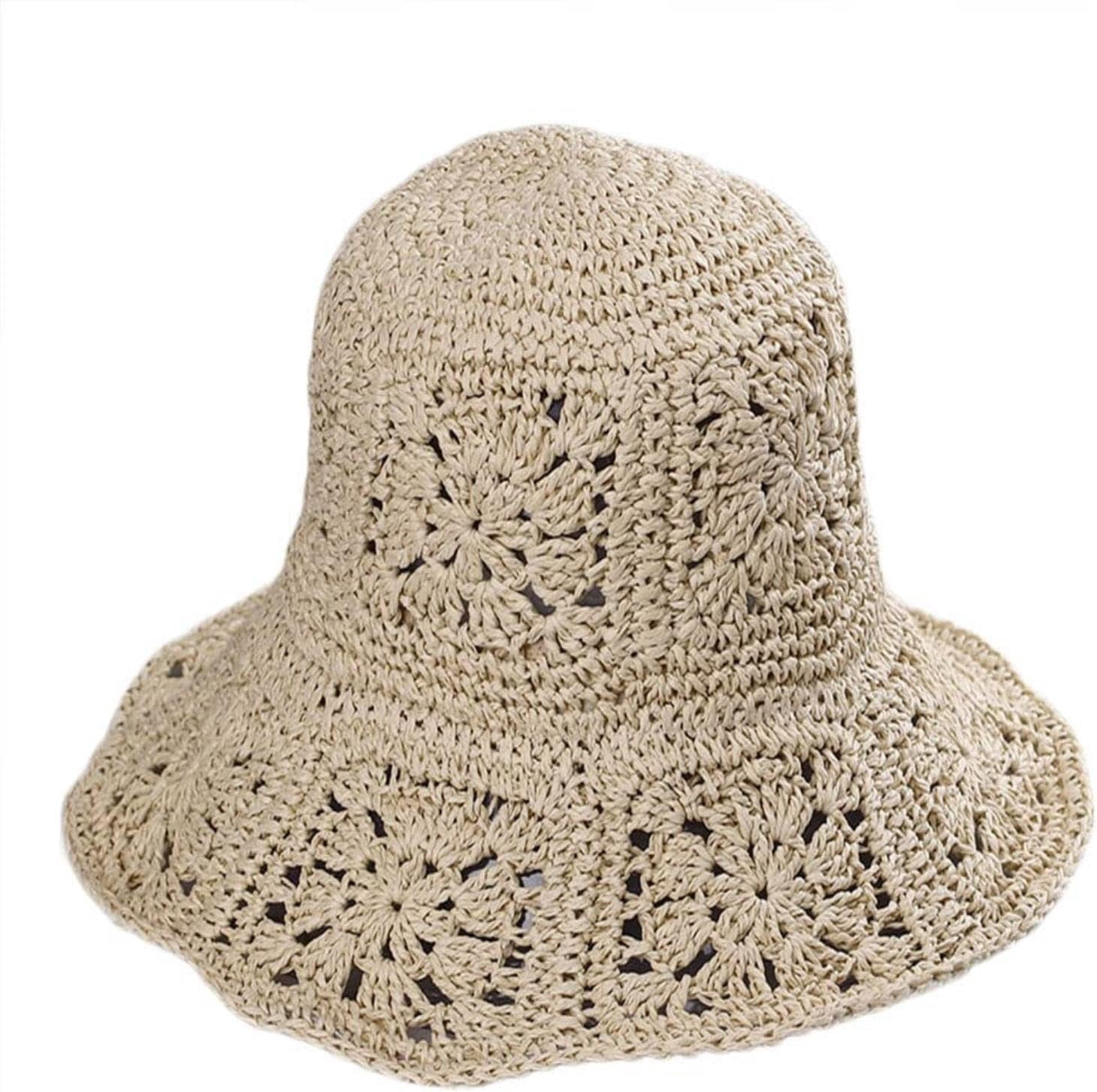 LinYooLi Womens Straw Sun Hat Floral Woven Bucket Hat Y2k  display picture 1
