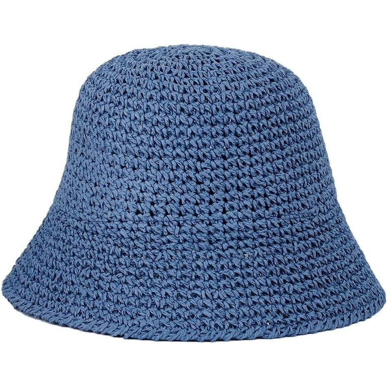LinYooLi Womens Straw Sun Hat Woven Crochet Bucket Hat  display picture 2