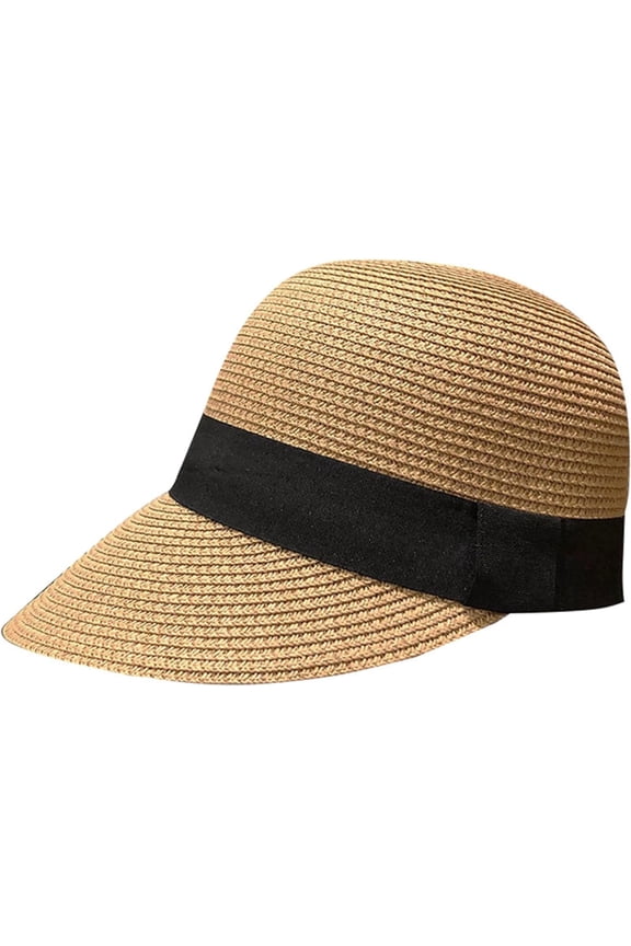 Womens Sun Visor Hat Summer Straw Beach Hats Wide Brim Baseball Caps Foldable Teens Mens