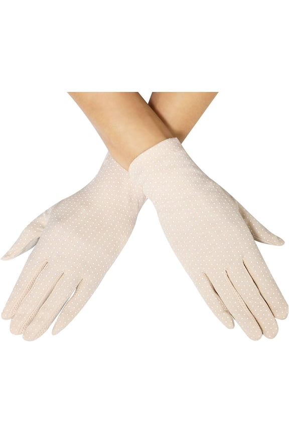 Womens Sunscreen Gloves UV Sun Lightweight Cotton Touch Screen Driving Gloves