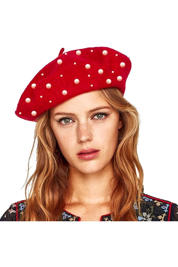 Womens Wool French Beret Chic Solid Beanie Hat Stretchable Classic Beret