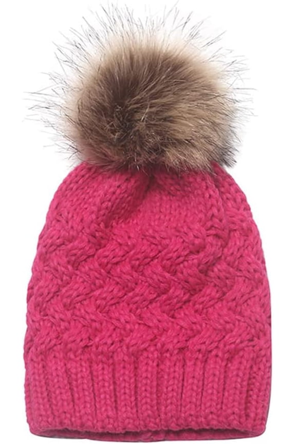 Wool Knitted Hat Winter Beanie Hats for Women Warm Soft Slouchy Skully Cap
