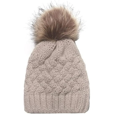 LinYooLi Wool Knitted Hat Winter Beanie Hats for Women Warm Soft Slouchy Skully Cap