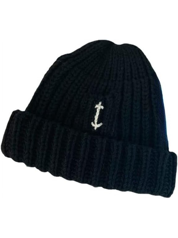Y2k Beanie for Women Retro Crochet Hats Demon Beanies Knit Hat Grunge Emo Slouchy Warm Men Knitted Hats