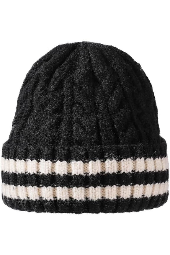 Y2k Crochet Hats for Women Stripes Beanie Blank Beanies Vintage Handmade Hat Men Girl Wool Winter Cap