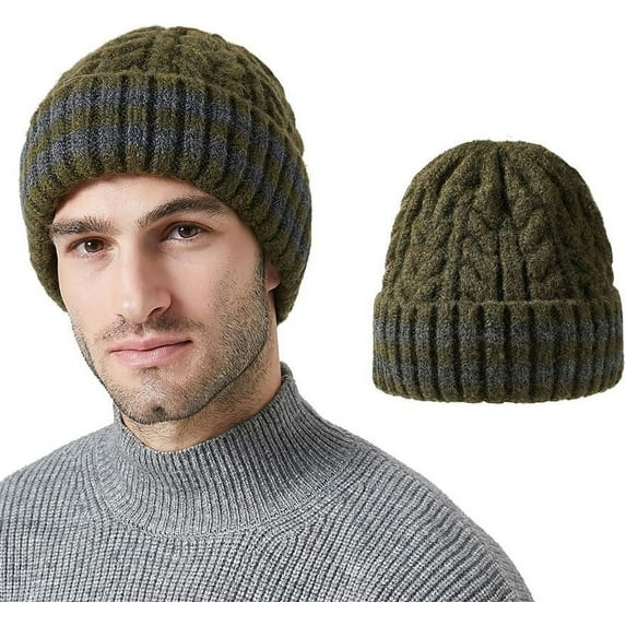 LinYooLi Y2k Crochet Hats for Women Stripes Beanie Blank Beanies Vintage Handmade Hat Men Girl Wool Winter Cap
