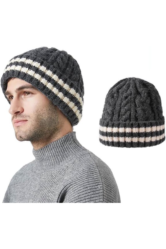 Y2k Crochet Hats for Women Stripes Beanie Blank Beanies Vintage Handmade Hat Men Girl Wool Winter Cap