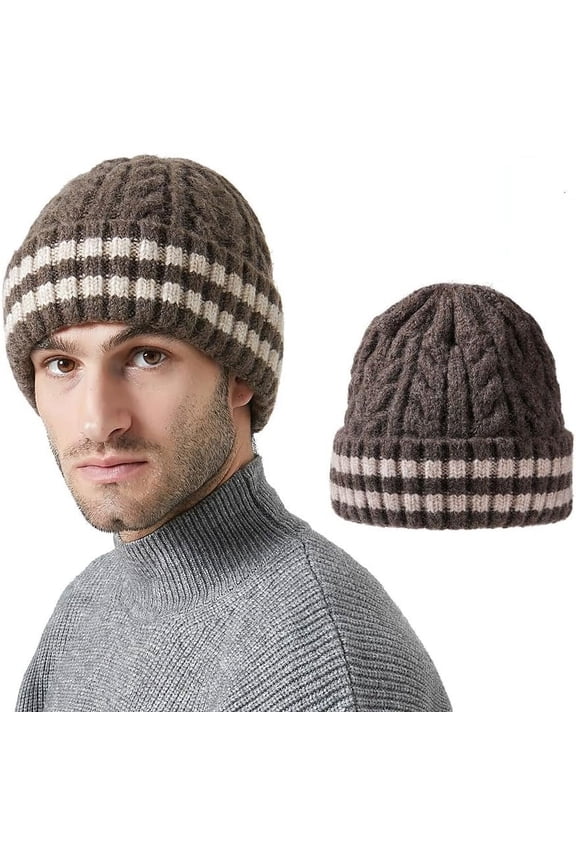 Y2k Crochet Hats for Women Stripes Beanie Blank Beanies Vintage Handmade Hat Men Girl Wool Winter Cap