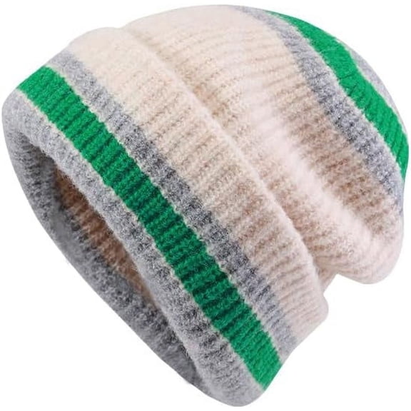 LinYooLi Y2k Crochet Hats for Women Stripes Color Beanie Blank Beanies Vintage Handmade Hat Men Girl Wool Winter Cap