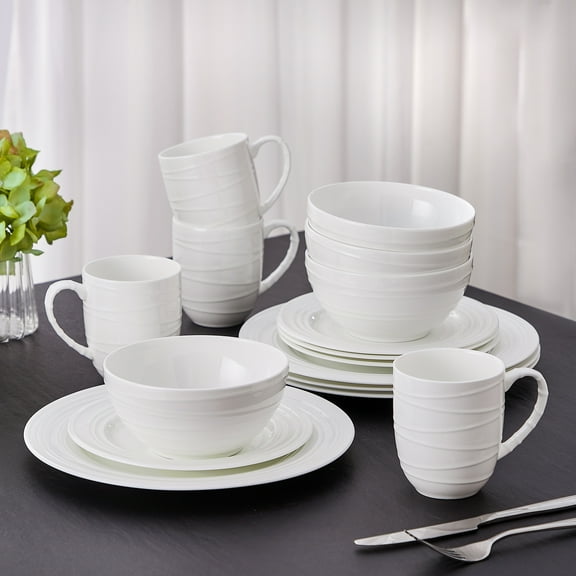 Lina Bone China Dinnerware Collection Porcelain Modern Minimalist Ceramic Dinnerware Set Multiple Set Options Available