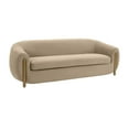 thumbnail image 1 of Lina Cafe Au Lait Brown Velvet Sofa, 1 of 4