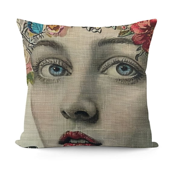 Lina Cavalieri Linen Throw Pillow Case, Decorative Cushion Cover Square Art ,Only Includes Pillowcase