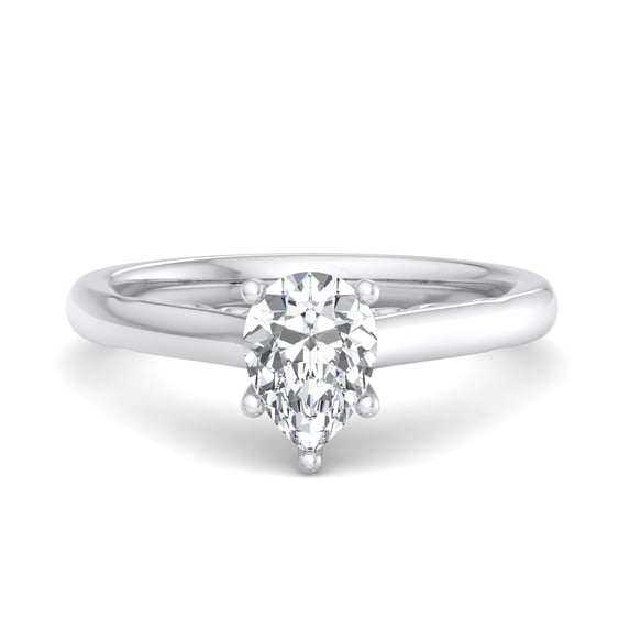 Lina Jewel 1.06 Ct Pear Cut Solitaire Lab-Created Simulated Diamond ...