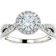 thumbnail image 1 of Lina Jewel 1.2 Ct Round Cut Lab Simulated Diamond Ring - 14K White Gold Plated Gift Ring - Gorgeous Infinity Twisted Design - Daily Wear Diamond Anniversary Gift, 1 of 3
