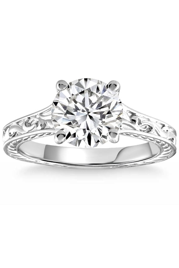 1.3 Ct Round Cut Diamond Ring - 14K White Gold Plated Women's Ring - Bridesmaid Wedding Jewelry - Forever Diamond Ring - Gift for Her