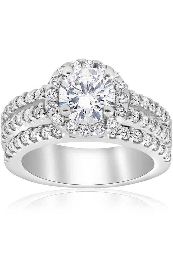 1.3 Ct Round Cut Lab Diamond Engagement Ring - 14K White Gold Plated Wedding Ring - Stacking Ring for Her - Anniversary Gift for Women