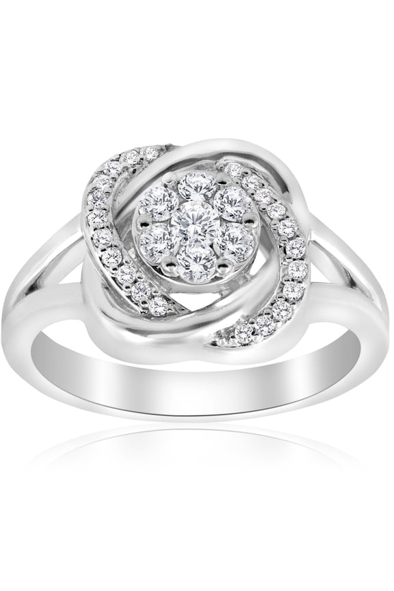1.4 Ct Round Cut Split Shank Diamond Rings - Lab Created Simulated Diamond - 14K White Gold Plated Engagement Ring - Gift for Her on Graduation & Birthdays