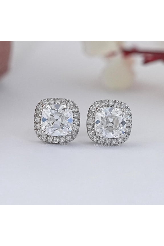 1.65 Ct Cushion Cut Lab-Created Diamond Earrings – 14K White Gold Plated Earrings Stud Jewelry – Chic Bridal Earrings for Women – Great Wedding or Anniversary Gift