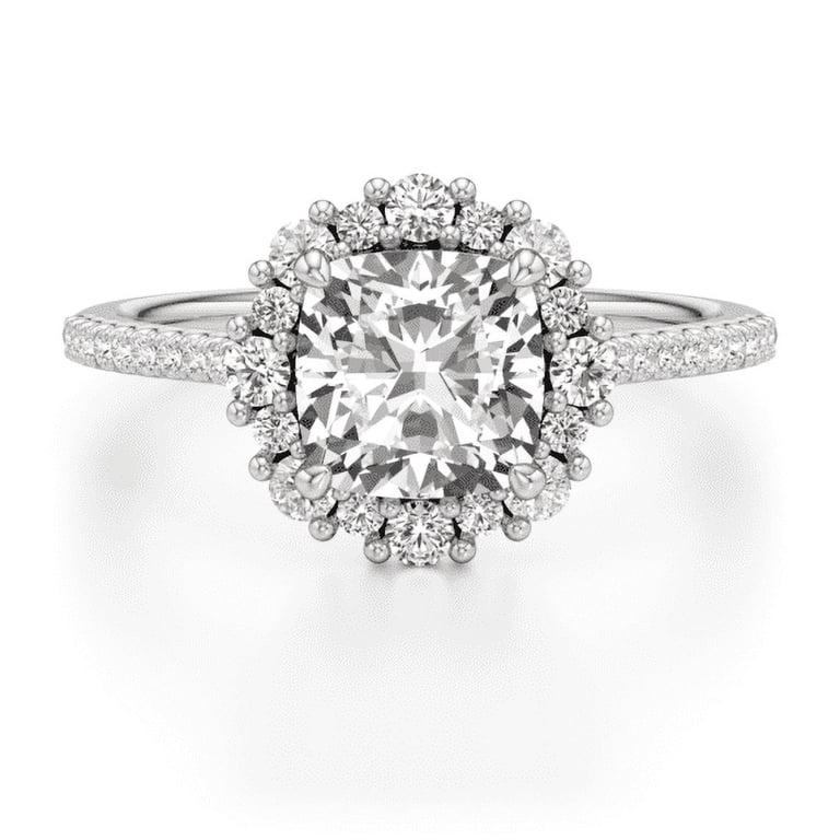 Lina Jewel Ct Excellent Cushion Cut Diamond Halo Ring