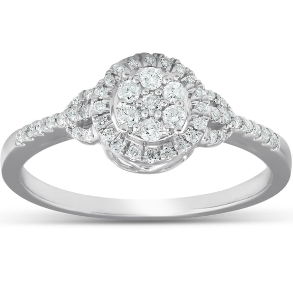 Lina Jewel 1 Ct Round Cut Lab Created Diamond Ring - 14K White Gold Plated Wedding Set - Forever Bridal Rings - Past Present Future Diamond Jewelry for Her