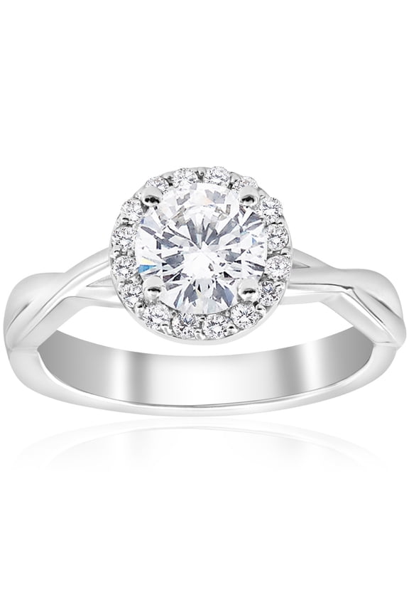 14K White Gold Plated Rings for Women's - 1.3 Ct VVS1/D Round Cut Lab Simulated Diamond Rings - Infinity Twisted Engagement Wedding Ring for Her - Christmas Gift Special for Her