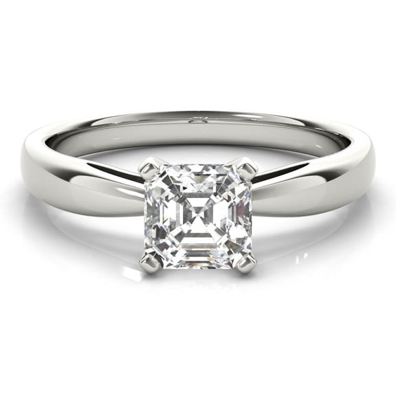 Lina Jewel 2.02 Ct Asscher Cut Diamond Solitaire Ring for Women's - Wedding Diamond Ring in 14K White Gold Plated - Solo Lab-Created Simulated Diamond Ring - Perfect Engagement Ring for Women's