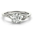 thumbnail image 1 of Lina Jewel 2.02 Ct Brilliant Round Cut Solitaire Engagement Ring - Canterbury Ring with Leaves Shank - 14K White Gold Plated - Lab-Created Simulated Diamond Wedding Ring for Women - Gift for Her, 1 of 5