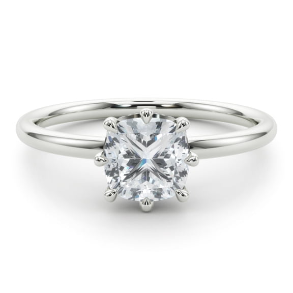Lina Jewel 2.02 Ct Cushion Cut Diamond Engagement Ring for Women's - Hidden Double Halo Design - Lab-Created Simulated Diamond - 14K White Gold Plated - Proposal Ring for Women's - Gifts for Her