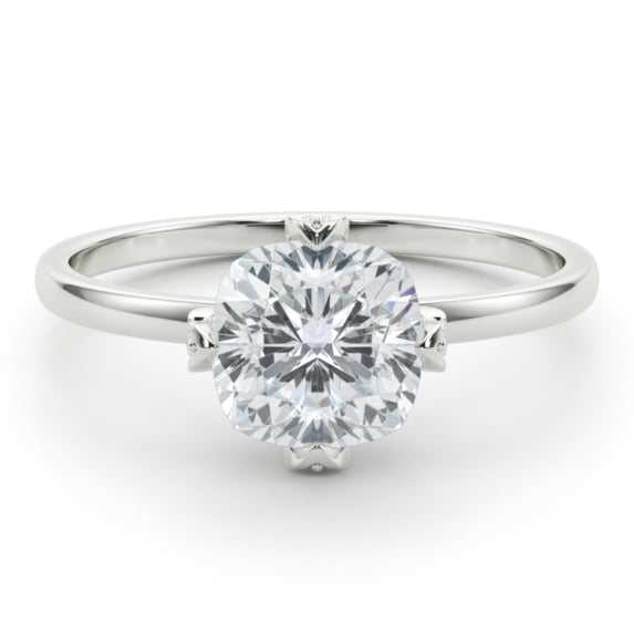 Lina Jewel 2.02 Ct Excellent Cushion Cut Hidden Diamond Solitaire Ring - Engagement Wedding Ring with Accent Diamonds - 14K White Gold Plated - Lab-Created Simulated Diamond - Perfect Proposal Ring