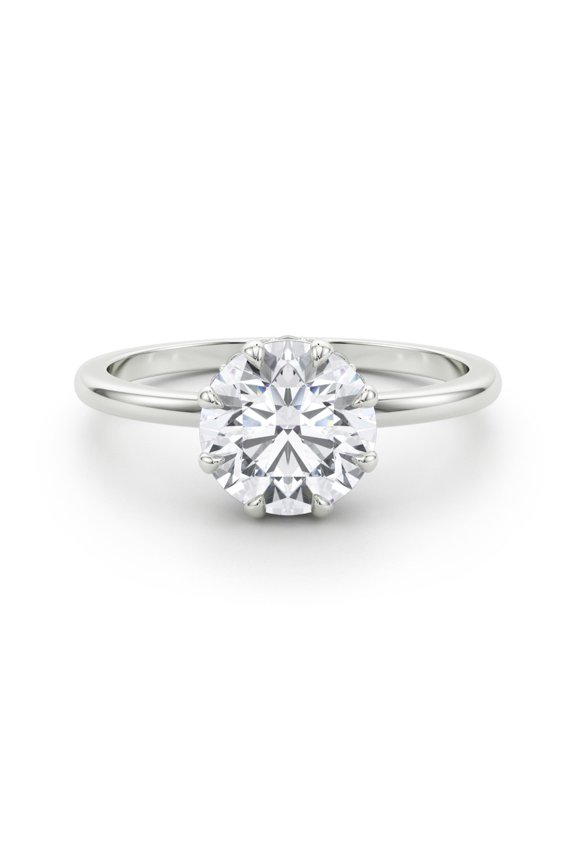 2.13 Ct Oval Cut Hidden Double Halo Diamond Rings for Women's - Engagement Wedding Rings - Lab-Created Simulated Diamond - 14K White Gold Plated - Prong Setting - Perfect Gifts for Her