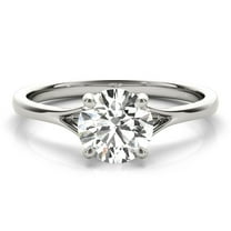 Lina Jewel 2.13 Ct Round Solitaire Diamond Ring for Her - Lab-Created Simulated Diamond - 14K White Gold Plated - Elegant Engagement Wedding Ring for Women - Ideal Gift for Special Occasions
