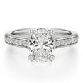 thumbnail image 1 of Lina Jewel 2.24 Ct Oval Cut Engagement Solitaire with Accent Stones - 14K White Gold Plated Hidden Diamond Halo Ring for Women - Modern Bridal Diamond Jewellery - Engagement Wedding Ring for Her, 1 of 6