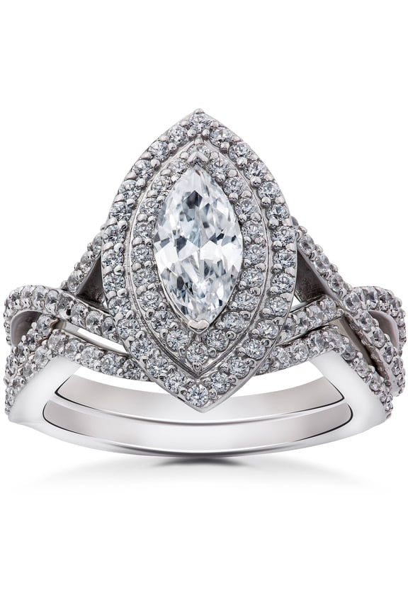 2 Ct Marquise Cut Lab Diamond Ring - 14K White Gold Plated Women's Wedding Anniversary Ring - Bridal Rings - Birthday Gift for Her